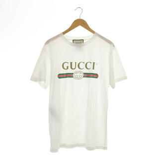 グッチ(Gucci)のグッチ ロゴ オーバーサイズ コットン Tシャツ カットソー 白 457095(その他)