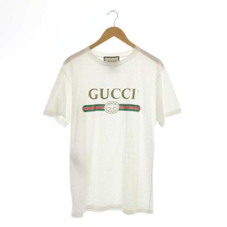 グッチ(Gucci)のグッチ ロゴ オーバーサイズ コットン Tシャツ カットソー 白 457095(その他)