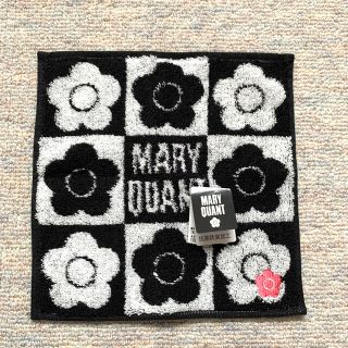 マリークワント(MARY QUANT)の新品　MARY QUANT  タオルハンカチ　花柄　黒(ハンカチ)