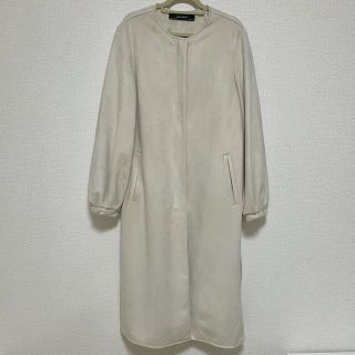 ザラ(ZARA)のZARA スウェード ノーカラーコート(ノーカラージャケット)