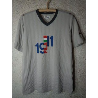 フィラ(FILA)のo3748　FILA　フィラ　半袖　Vネック　リンガー　プリント　tシャツ(Tシャツ/カットソー(半袖/袖なし))