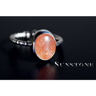 New『SunStone』世界でひとつの天然石リングsilver925+ロジウム(リング(指輪))