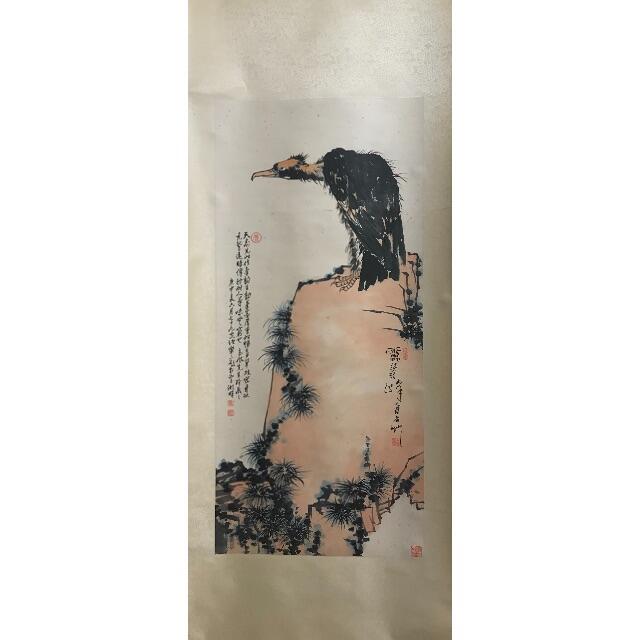期間限定特別価格 潘天壽 禿鷲 絵画/タペストリー