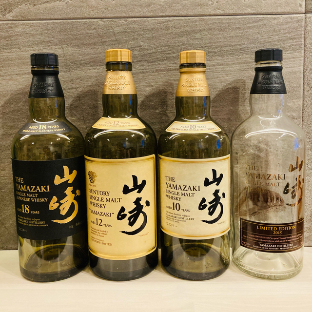 希少】山崎 空瓶セット 12年旧ボトル 食品/飲料/酒 ウイスキー 送料