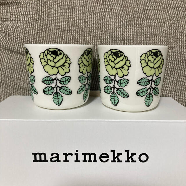 marimekko(マリメッコ)のマリメッコ　ヴィヒキルース　ウエディングローズラテマグ　ライトグリーン インテリア/住まい/日用品のキッチン/食器(食器)の商品写真