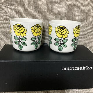 マリメッコ(marimekko)のマリメッコ　ヴィヒキルース　ウエディングローズラテマグ　イエロー　黄色(食器)