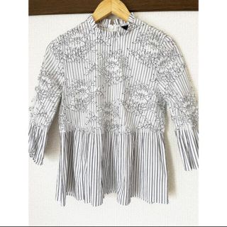 ザラ(ZARA)のあゆ様専用♡美品♡ストライプレースブラウス(シャツ/ブラウス(長袖/七分))