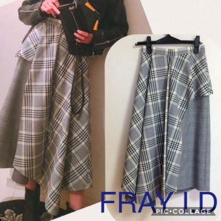 フレイアイディー(FRAY I.D)の🌟suger様専用🌟チェックアシンメトリースカート(ひざ丈スカート)