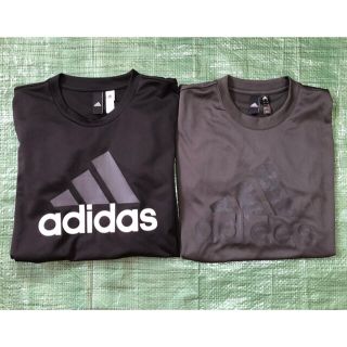 アディダス(adidas)のadidas アディダス 長袖Tシャツ XL O カーキ系 黒 2枚 ロンＴ(Tシャツ/カットソー(七分/長袖))