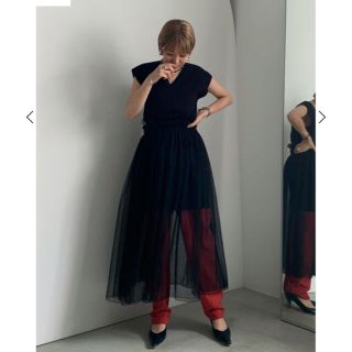 アメリヴィンテージ(Ameri VINTAGE)のAmeri VINTAGE MANY WAY TULLE WITH VEST(ひざ丈ワンピース)