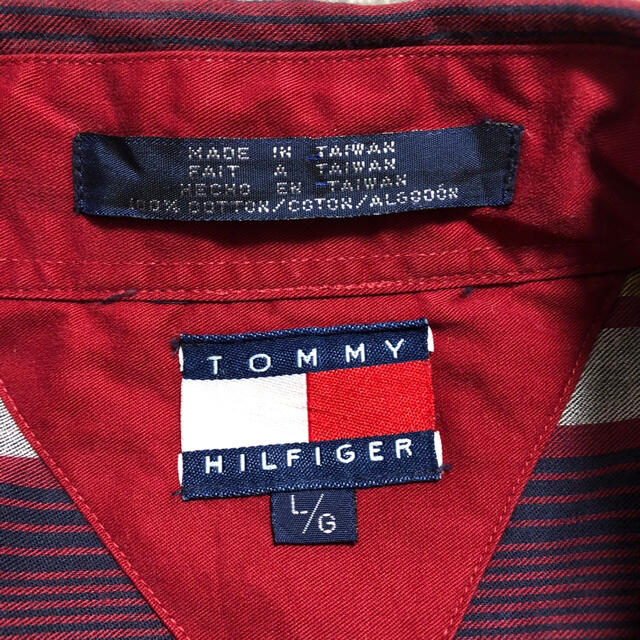 TOMMY HILFIGER(トミーヒルフィガー)のトミーヒルフィガー☆オールド刺繍ロゴレトロマルチストライプシャツ 90s メンズのトップス(シャツ)の商品写真