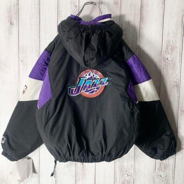 【デッドストック NBA 90s】スターター ジャズ 両面刺繍 ジャケット中綿.