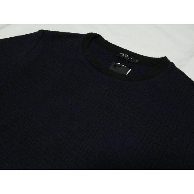 BLACK LABEL CRESTBRIDGE(ブラックレーベルクレストブリッジ)のブラックレーベル クレストブリッジ 半袖チェック柄ニットカットソー M 濃紺  メンズのトップス(Tシャツ/カットソー(半袖/袖なし))の商品写真