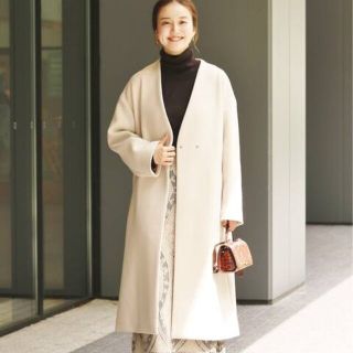 イエナ(IENA)の美品☆2019AW lENA MANTECOオーバーノーカラーコート36(ロングコート)