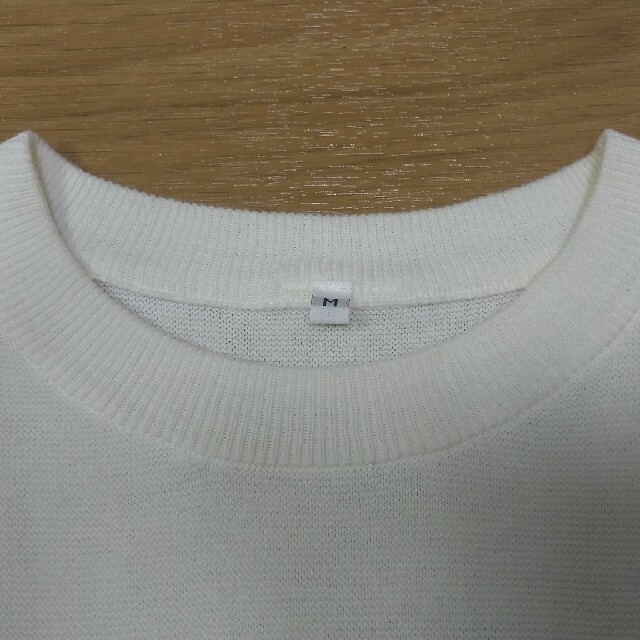 MUJI (無印良品)(ムジルシリョウヒン)の無印　コットンニット　白　M レディースのトップス(ニット/セーター)の商品写真