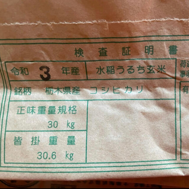【R3年度新米・玄米60kg】栃木県の指定優良農地で採れたブランド米コシヒカリ