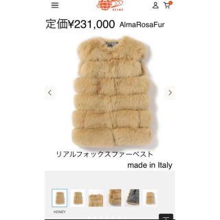 デミルクスビームス(Demi-Luxe BEAMS)の新品★定価¥231000★ Alma Rosa Fur フォックスファー ベスト(ベスト/ジレ)