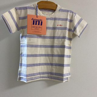 キャラメルベビー&チャイルド(Caramel baby&child )のタイニーコットンズ　TINYCOTTONS 95.100☺︎ロゴボーダーTシャツ(Tシャツ/カットソー)