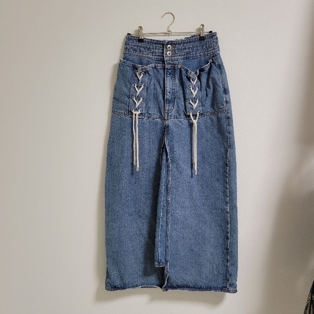 Ameri VINTAGE(アメリヴィンテージ)のちぇる様専用　　UNEVENNESS POCKET DENIM SKIRT レディースのスカート(ロングスカート)の商品写真