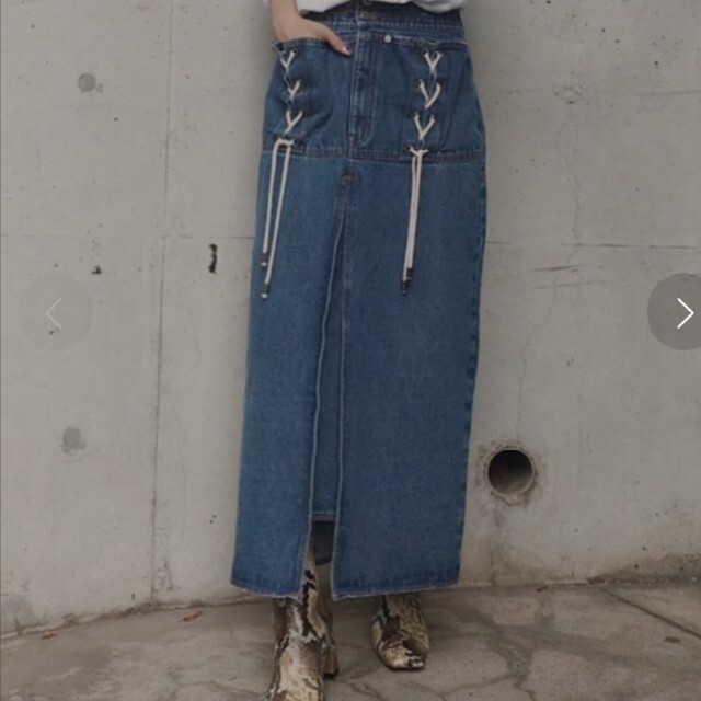 Ameri VINTAGE(アメリヴィンテージ)のちぇる様専用　　UNEVENNESS POCKET DENIM SKIRT レディースのスカート(ロングスカート)の商品写真