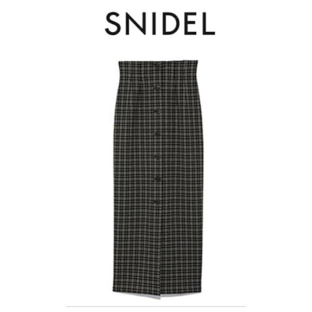 SNIDEL(スナイデル)の美品　SNIDEL フロントボタンタイトロングスカート　チェック　0サイズ レディースのスカート(ロングスカート)の商品写真