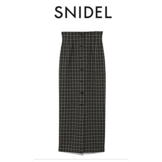 スナイデル(SNIDEL)の美品　SNIDEL フロントボタンタイトロングスカート　チェック　0サイズ(ロングスカート)