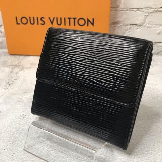 ルイヴィトン(LOUIS VUITTON)の【美品】ルイヴィトン エピ 三つ折り Wホック 財布　ブラック ツートンカラー(財布)