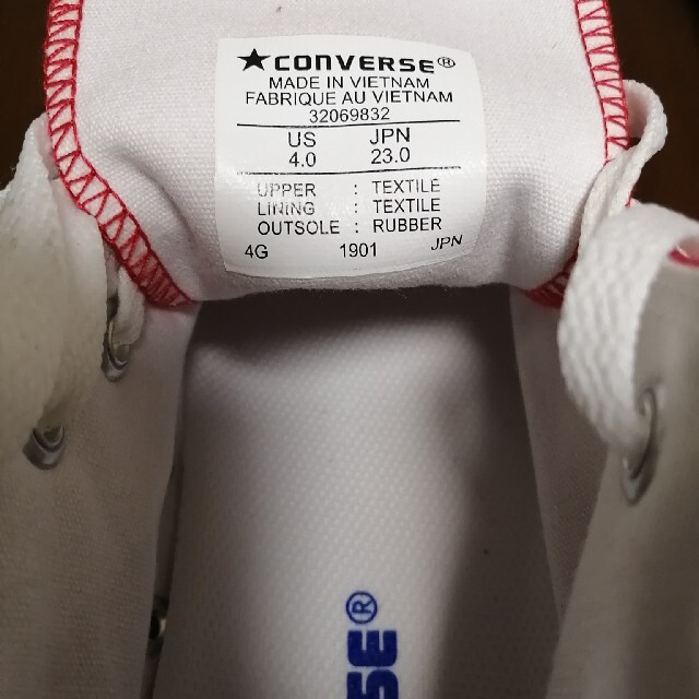 CONVERSE(コンバース)のconverse スニーカー　レディース　赤　23.0cm　未使用 レディースの靴/シューズ(スニーカー)の商品写真