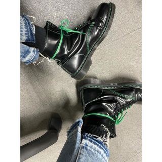 ドクターマーチン(Dr.Martens)のドクターマーチン　8ホールブーツ　グリーンステッチ(ブーツ)