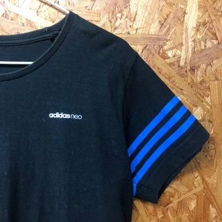 アディダス(adidas)のadidas 青　ライン　black アディダス　黒　(Tシャツ(半袖/袖なし))