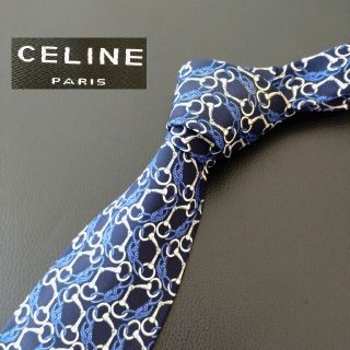 セリーヌ(celine)のCELINE セリーヌ ネクタイ 高級 シルク チェーン 鎖 裏地 ロゴマーク (ネクタイ)