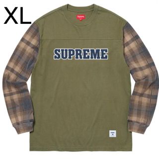 XL オリーブ Supreme Plaid Sleeve L/S Top 新品