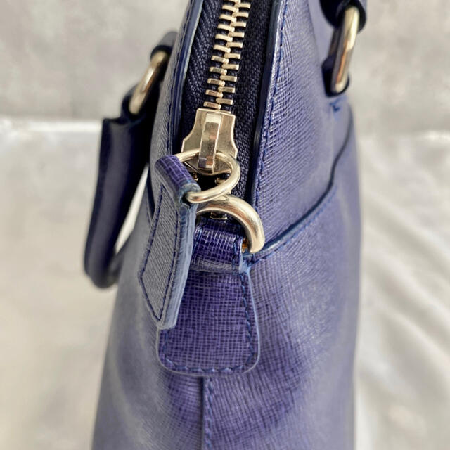 Furla - 【美品】FURLA フルラ 2way レザー ハンドバッグ ネイビー