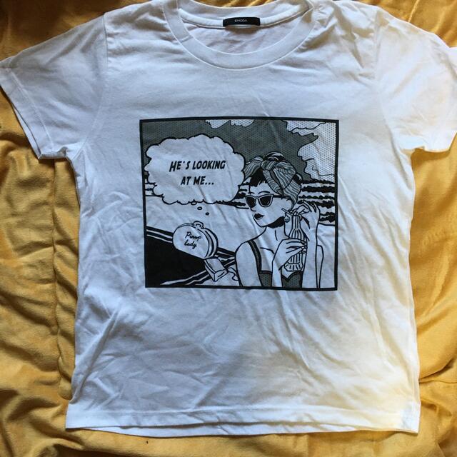 EMODA(エモダ)のTシャツ　ロゴ　柄　白　レトロ メンズのトップス(Tシャツ/カットソー(半袖/袖なし))の商品写真