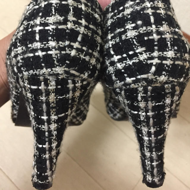 GRL(グレイル)のツイード パンプス Ｌサイズ 黒 白 レディースの靴/シューズ(ハイヒール/パンプス)の商品写真