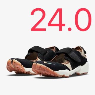 ナイキ(NIKE)のNIKE ナイキ AIR RIFT OFF NOIR ORANGE 24 新品(スニーカー)