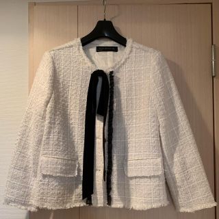 ザラ(ZARA)のZARA ツイードジャケット　未使用(ノーカラージャケット)