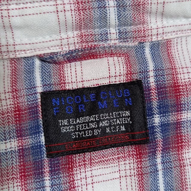 NICOLE CLUB FOR MEN(ニコルクラブフォーメン)のNICOLE CLUB FOR MEN綿ウエスタンシャツチェック48新品同様 メンズのトップス(シャツ)の商品写真