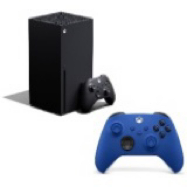 Xbox(エックスボックス)のMicrosoft Xbox Series X本体+純正コントローラー(ブルー) エンタメ/ホビーのゲームソフト/ゲーム機本体(家庭用ゲーム機本体)の商品写真