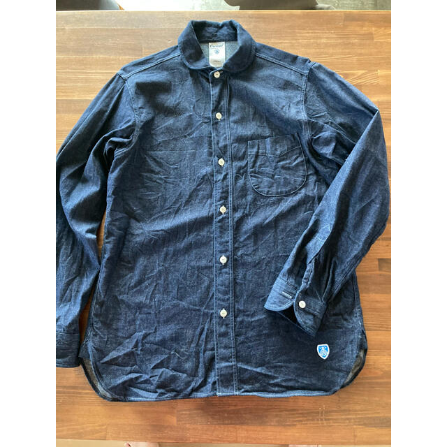 ORCIVAL(オーシバル)のオーシバルORCIVALインディゴシャツ長袖シャツ丸襟サイズ4 メンズのトップス(シャツ)の商品写真