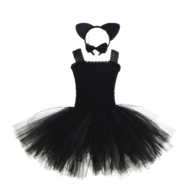 新品　コスチューム　黒ネコ　ねこ　猫　コスプレ　仮装　ハロウィン　女の子　80 キッズ/ベビー/マタニティのキッズ服女の子用(90cm~)(ワンピース)の商品写真