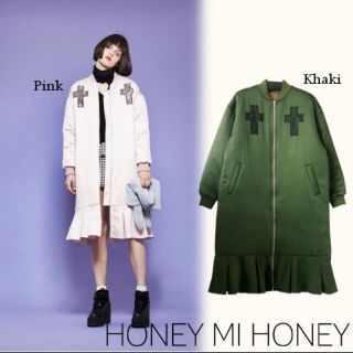 ハニーミーハニー(Honey mi Honey)のHONEY MI HONEY♡裾フリルロングブルゾン MA-1(ブルゾン)