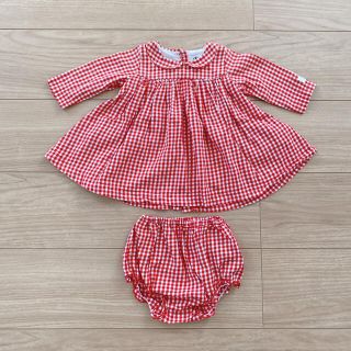 プチバトー(PETIT BATEAU)のプチバトー　ギンガムチェック　ブラウス&ブルマ(シャツ/カットソー)