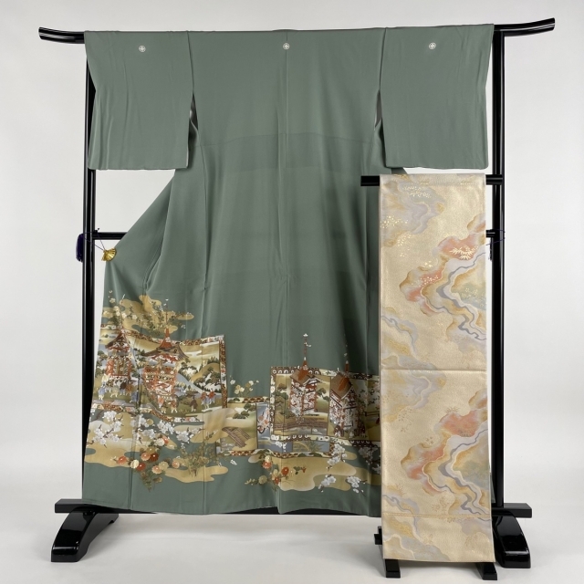 色留袖 身丈157.5cm 裄丈62.5cm 正絹 美品 秀品