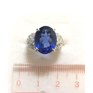 ☆鑑別結果付☆ Pt900 プラチナ ゾイサイトタンザナイトダイヤリング 天然石(リング(指輪))