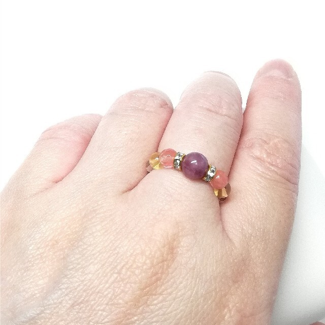 パワーストーン　(10月の誕生石)ピンクトルマリン　指輪 レディースのアクセサリー(リング(指輪))の商品写真