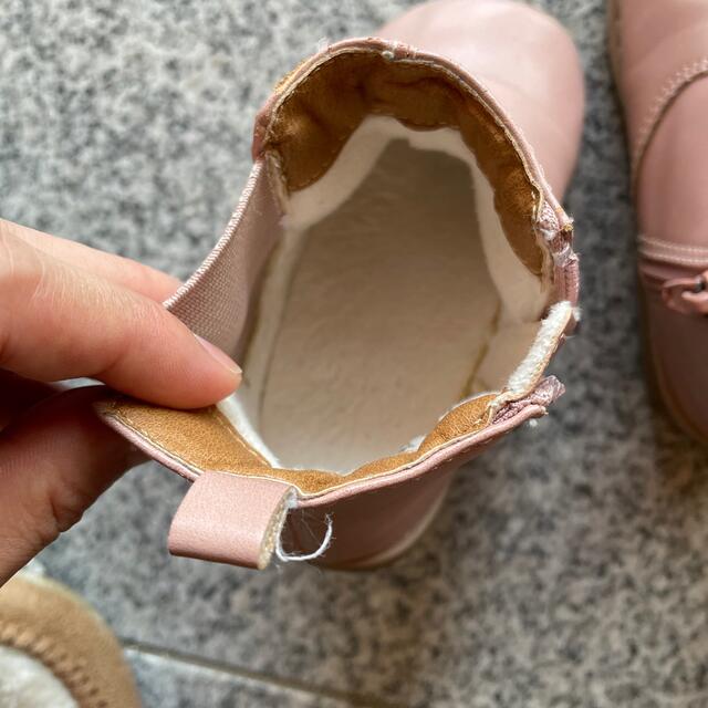 H&M(エイチアンドエム)のピンク　ブーツ　おしゃれ キッズ/ベビー/マタニティのベビー靴/シューズ(~14cm)(ブーツ)の商品写真