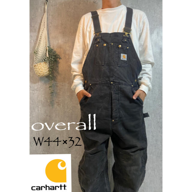 carhartt   オーバーオール　ブラック　44×32  4198