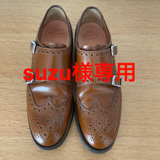 値下げ 美品】Church's チャーチ ウィングチップダブルモンク