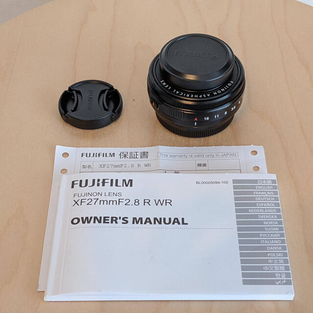国産】 - 富士フイルム XF27mm 保証内 WR R F2.8 レンズ(単焦点